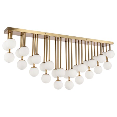 Dainolite 30Lt Halogen Flush Aged Brass W/ White Glass MGL-4030FH-AGB
